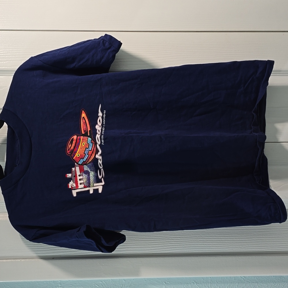 Blue El Salvador Graphic T-Shirt